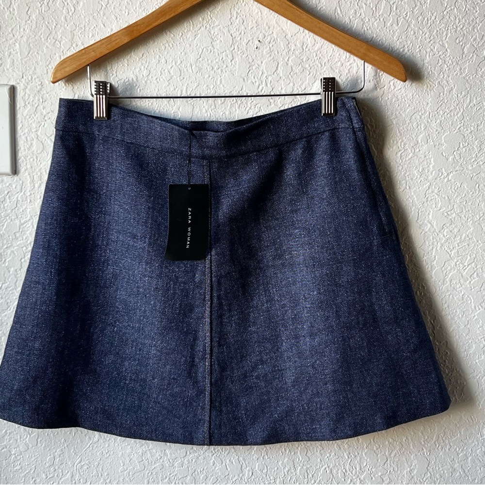 NWT Zara linen A-Line Skirt, Sz M